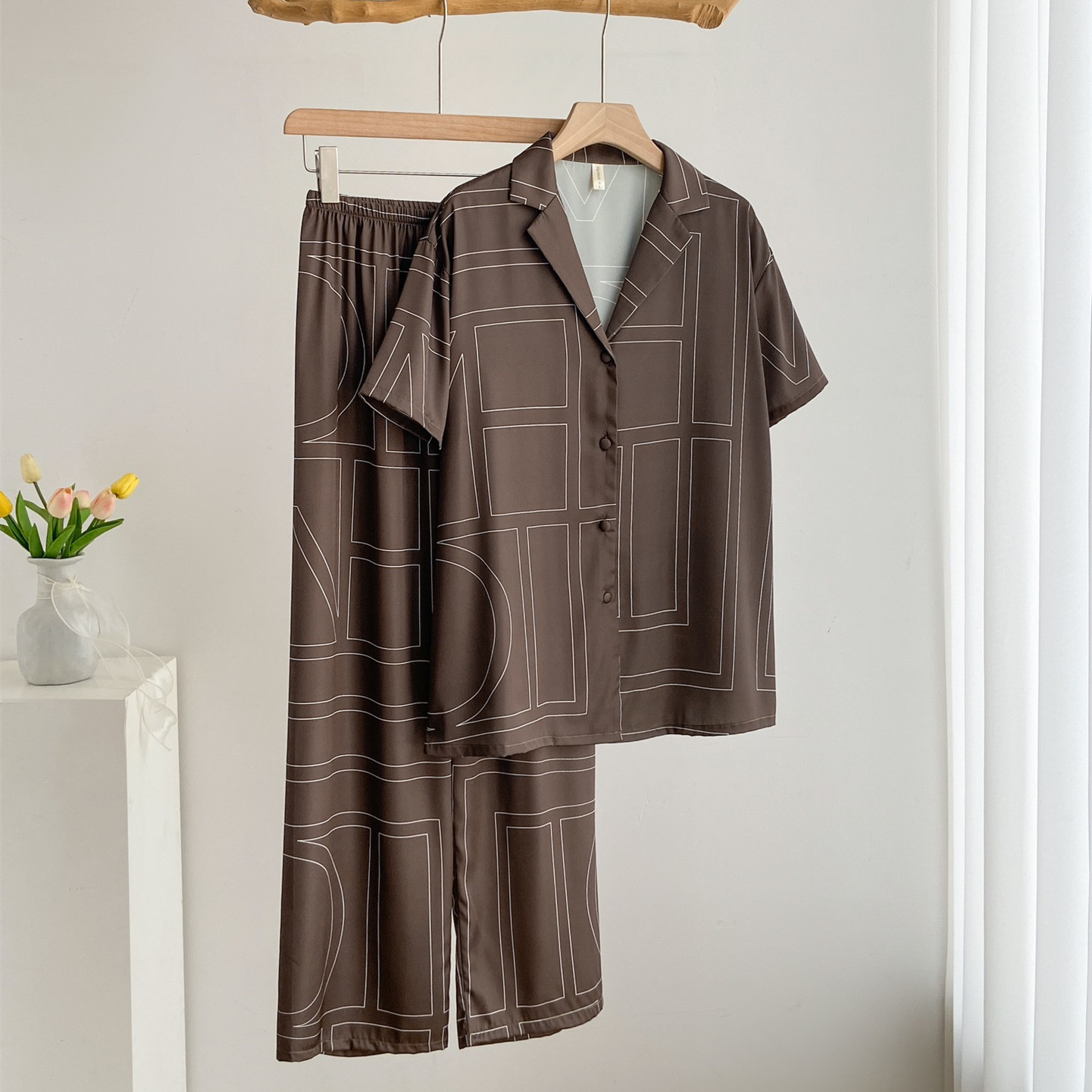 Summer House Clothing - 여성을위한 새로운 새틴 럭셔리 인쇄 얼음