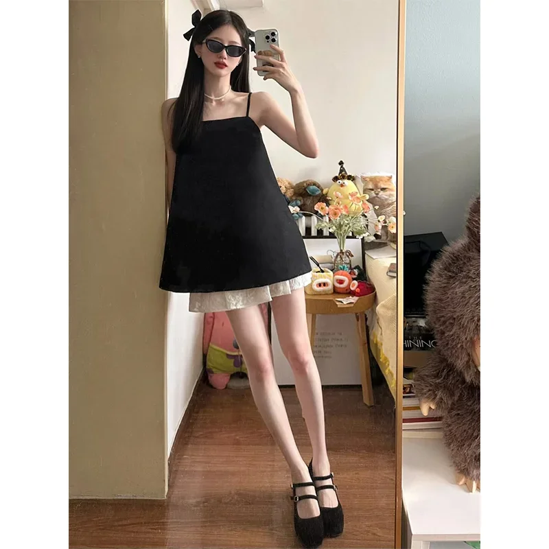 Summer Clothing Set For Girls - 여성용 색상 대비 시크한 소녀 2