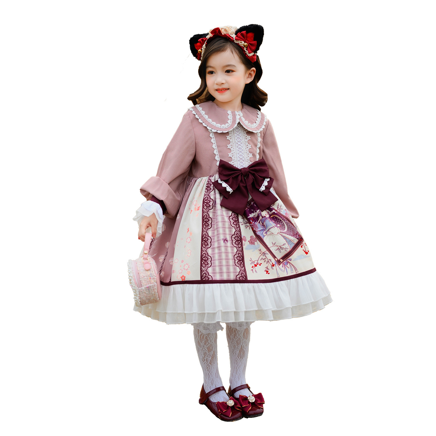 Summer Clothing Set For Girls - 어린이 로리타 의류 긴팔 공주 드레스