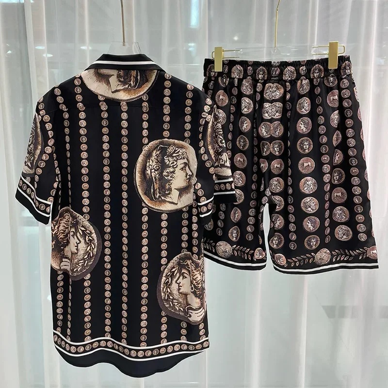 Summer Clothing Trend - 로얄 럭셔리 남성 셔츠 세트 빈티지
