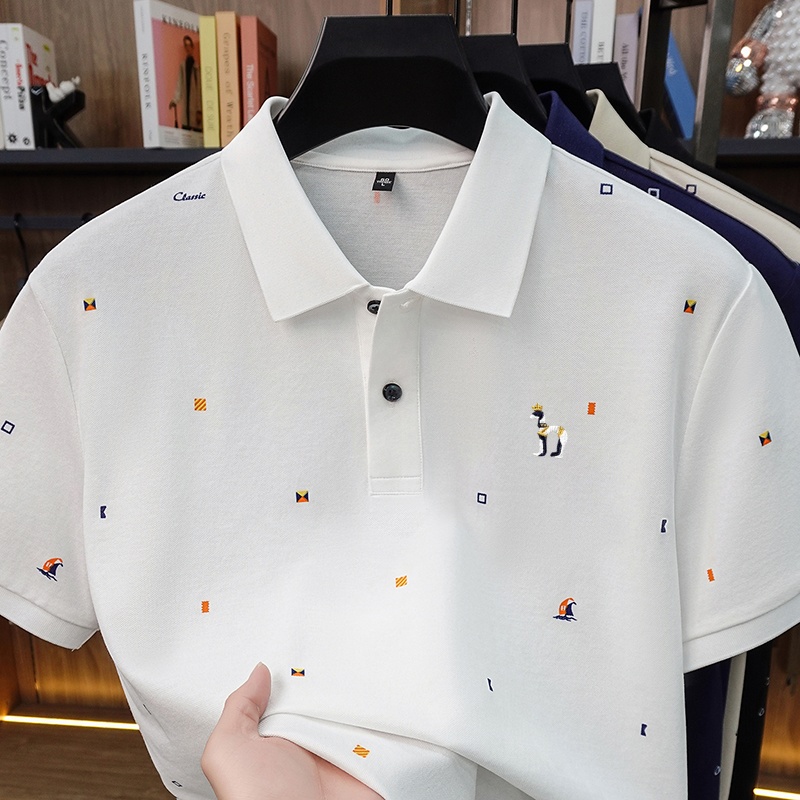 합리적인 가격의 고급 남성 반팔 폴로 셔츠, 라펠 버튼 - Summer Clothing Affordable 리뷰 및 가격