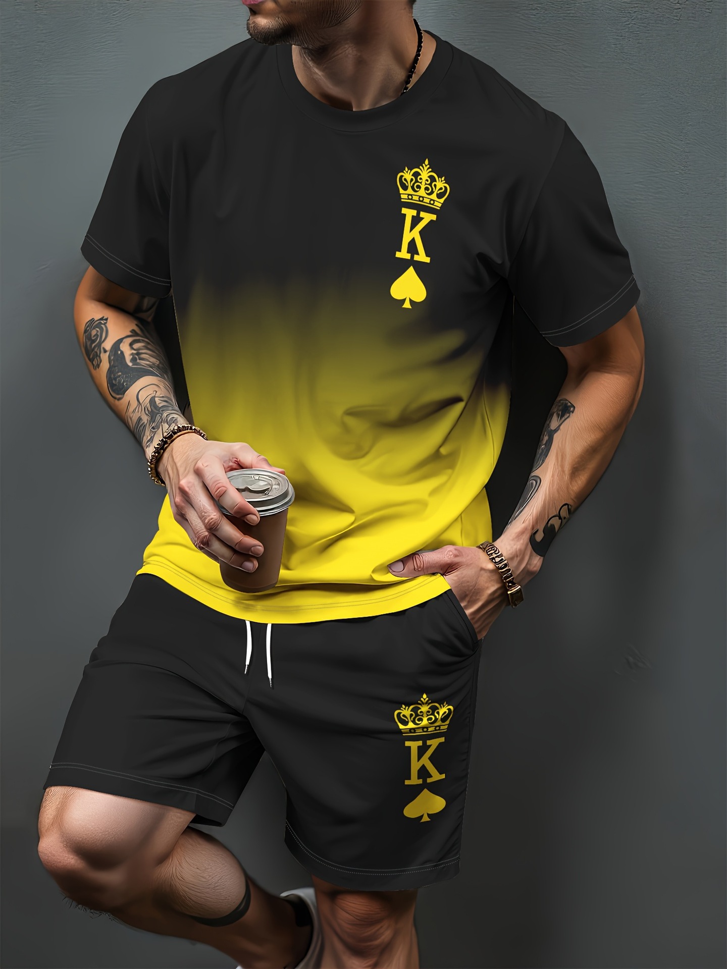 그라디언트 문자 패턴 3D 인쇄 운동복 남성 여성 캐주 - Summer Clothing Clearance 리뷰 및 가격
