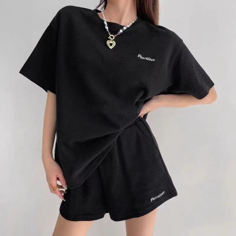젊은 여성 여름 루즈핏 반팔 반바지 세트 여학생 루즈핏 - Summer Clothing Set For Girls 리뷰 및 가격