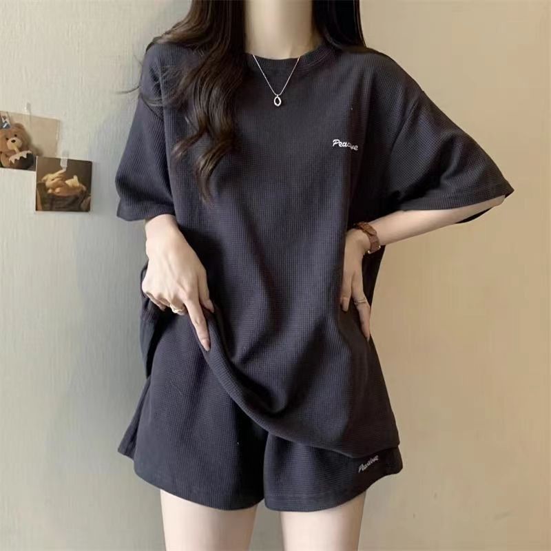 젊은 여성 여름 루즈핏 반팔 반바지 세트 여학생 루즈핏 - Summer Clothing Set For Girls 리뷰 및 가격