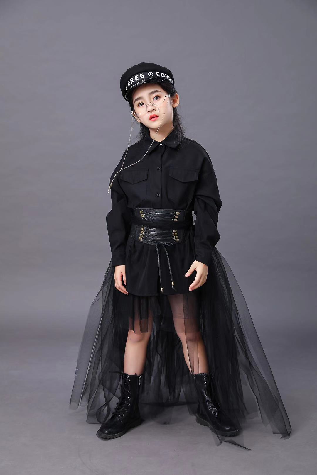 어린이 검은 양복 소녀 모델 경쟁 활주로 패션 Catw - Summer Clothing Set For Girls 리뷰 및 가격