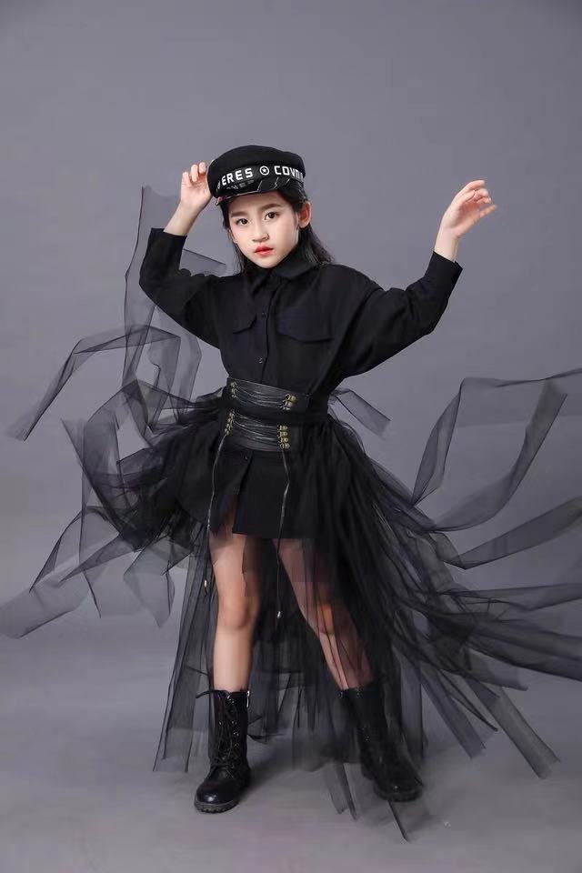 어린이 검은 양복 소녀 모델 경쟁 활주로 패션 Catw - Summer Clothing Set For Girls 리뷰 및 가격