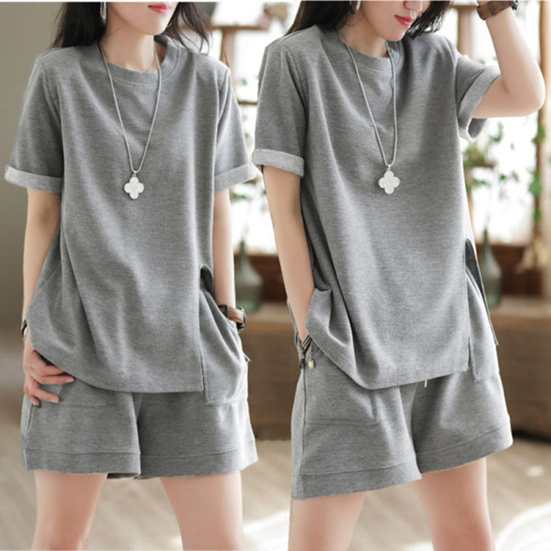 여름 캐주얼 스포티 루즈 슬리밍 패셔너블 순면 투피스  - Summer Clothing Affordable 리뷰 및 가격