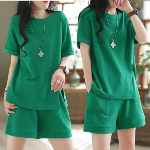여름 캐주얼 스포티 루즈 슬리밍 패셔너블 순면 투피스  - Summer Clothing Affordable 리뷰 및 가격