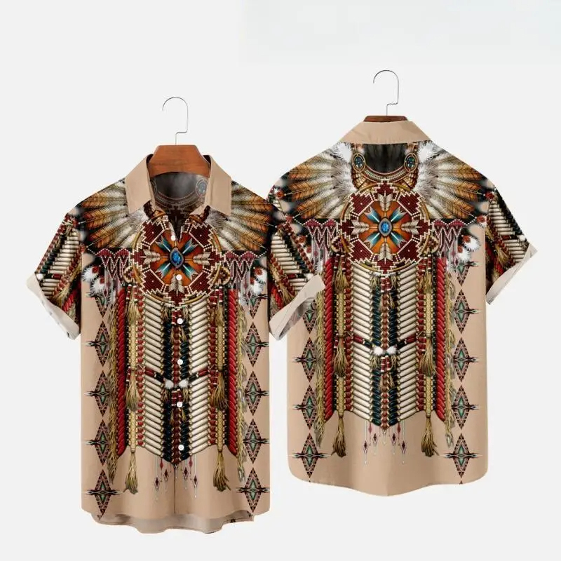 인도 민족 스타일 3D 프린트 비치 셔츠, 남성 여성  - Indian Summer Vintage Clothing 리뷰 및 가격