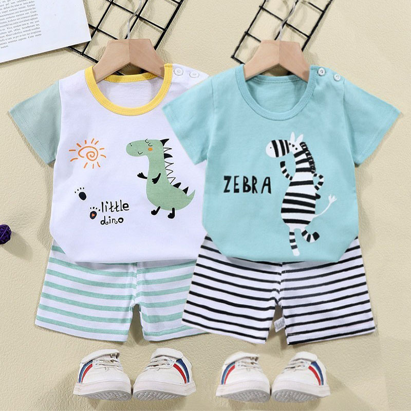 코튼 티셔츠 + 반바지 2 피스 운동복 세트 어린이 만 - Summer Clothing Newborn 리뷰 및 가격