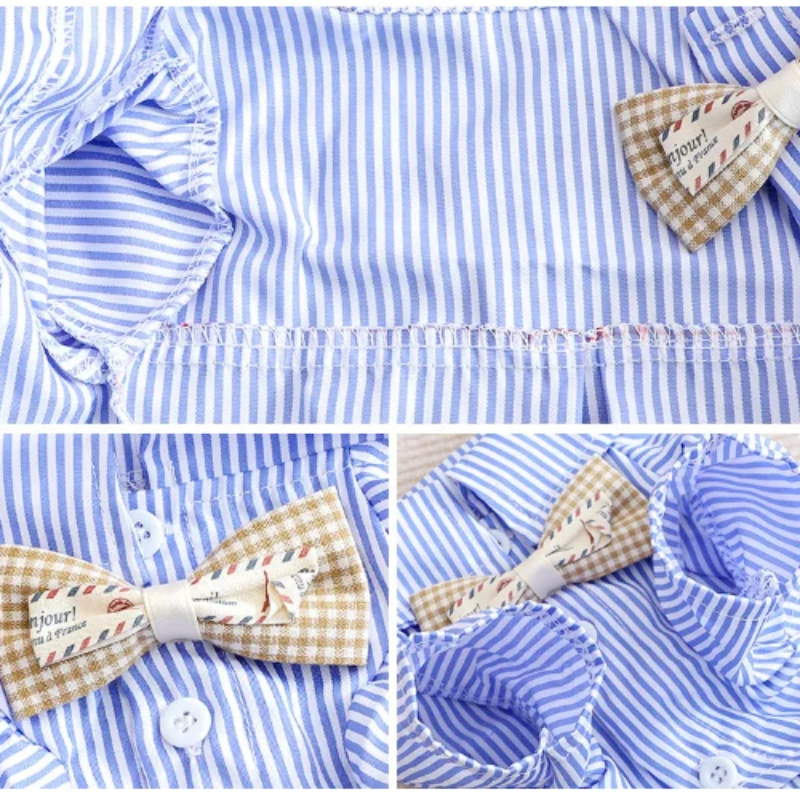 애완견 옷 Bowknot 줄무늬 셔츠 작은 개를위한 얇 - Summer Dog Clothing 리뷰 및 가격