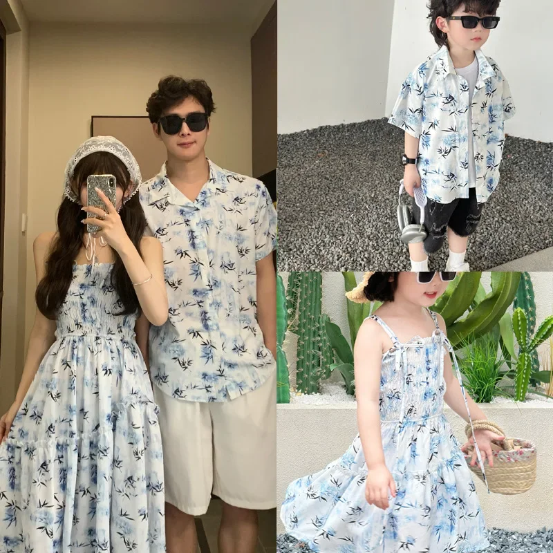 리조트 커플 룩 부모와 자녀 여름 옷 가족 일치하는 휴 - Summer Clothing Looks 리뷰 및 가격