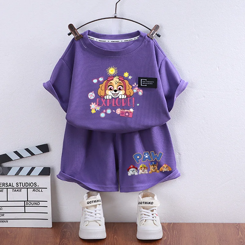2피스 퍼피파트롤 티셔츠 체이스 스카이 아동용 반팔 반 - Summer Clothing Newborn 리뷰 및 가격
