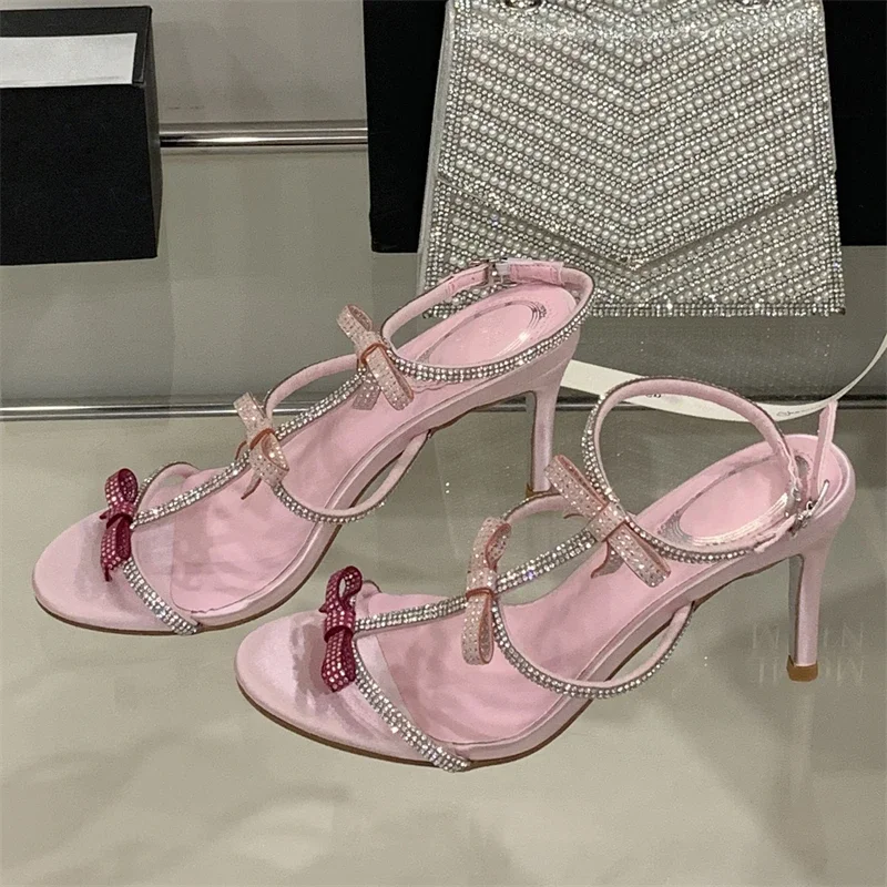 Aneikeh 여름 섹시한 나비 매듭 하이힐 검투사 샌 - Summer Clothing Elegant 리뷰 및 가격