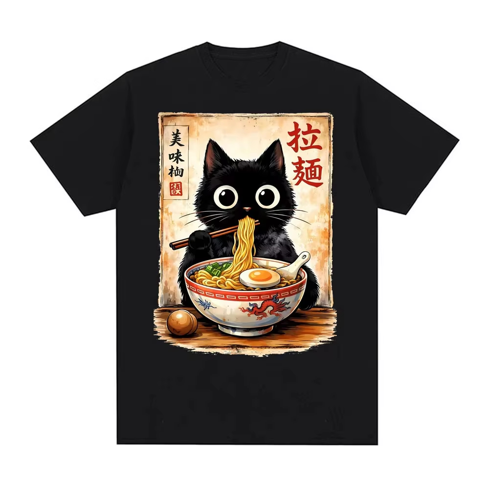 2026 Kawaii Ramen Cat Retro 일본 - Summer Clothing Essentials Men 리뷰 및 가격