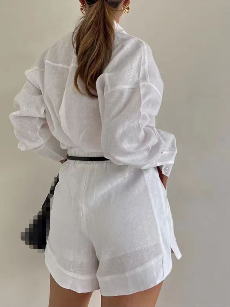 여름 캐주얼 심플 여성 의상, 단추 포켓 라펠 셔츠,  - Summer Clothing Set For Girls 리뷰 및 가격