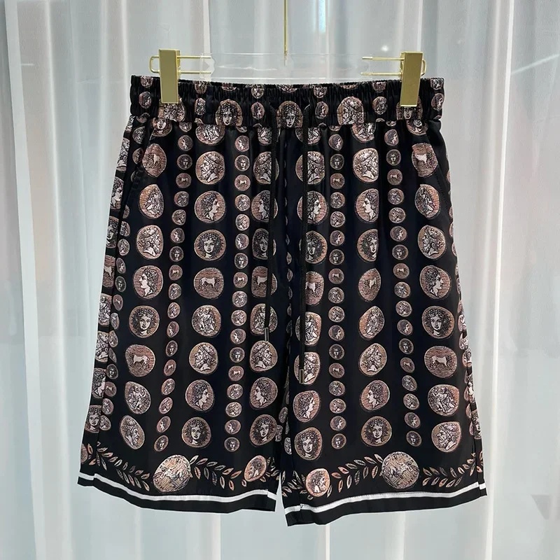 로얄 럭셔리 남성 셔츠 세트 빈티지 패턴 캐릭터 프린트 - Summer Clothing Trend 리뷰 및 가격